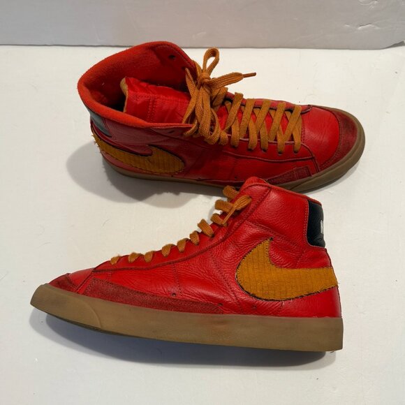 Nike By You Mid Blazer 77 Men's Size 12 Red Leather RARE (DO7398-991) Retro - Picture 1 of 11